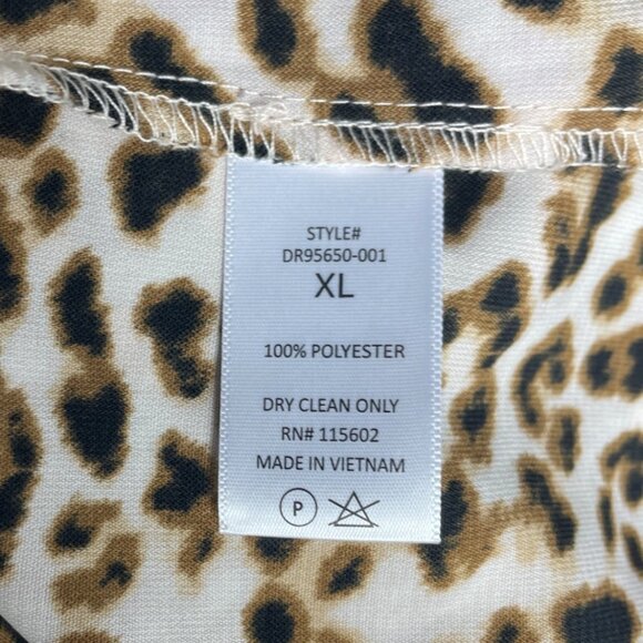 All in Favor Women's Leopard Print V Collar Loose Dress Sz XL - Picture 8 of 9